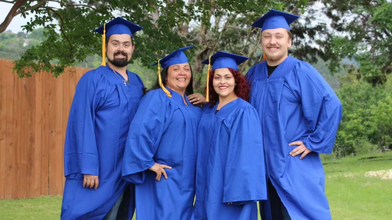 Mom Gets Her Degree After 32 Years, Graduates with 3 of Her Kids